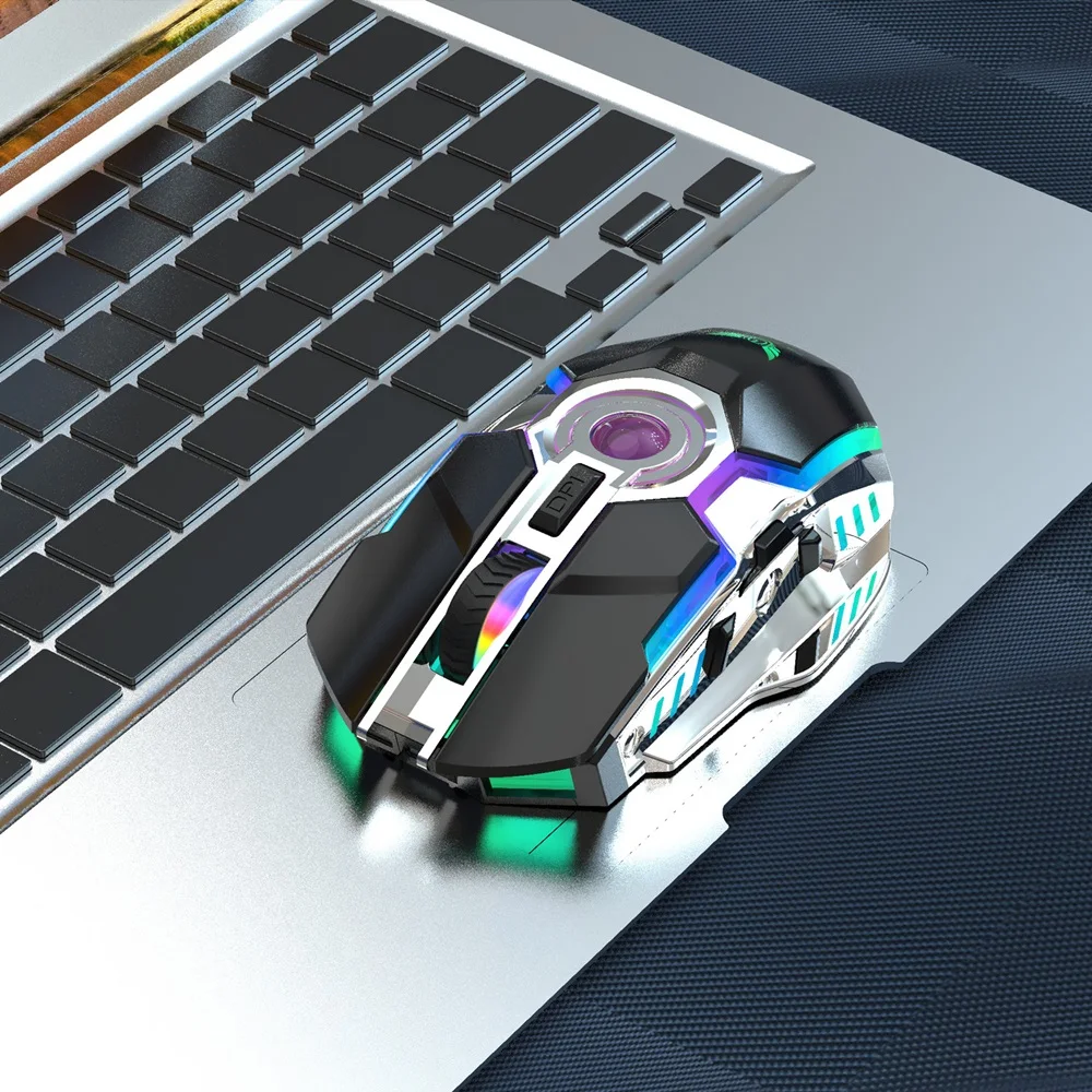 Zerodate T30 перезаряжаемая 2,4 ГГц Беспроводная мышь эргономичная RGB подсветка ноутбук мышь для ПК