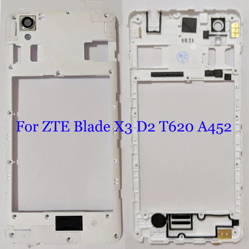 

Original Back Frame back camera glass Battery Middle frame For ZTE Blade X3 D2 T620 A452 Housing Case Back Frame