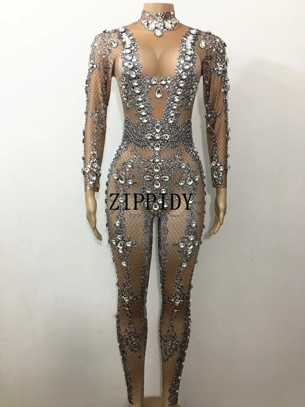 К требованиям заказчика Сверкающие Большие кристаллы комбинезон Bling Blings очки