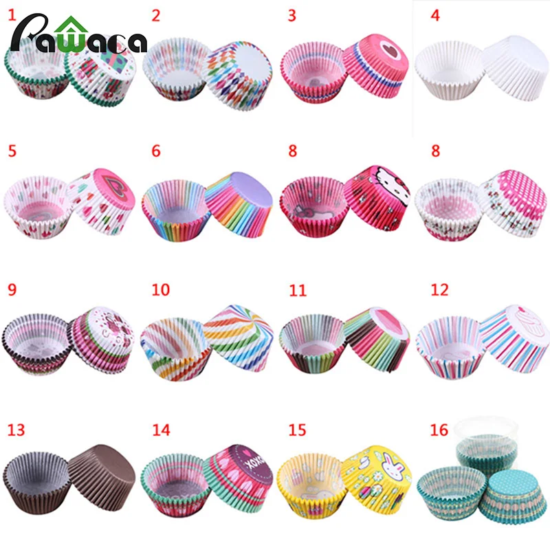 Оптовая продажа милый набор из 100 шт Круглые в виде бумажные стаканчики для