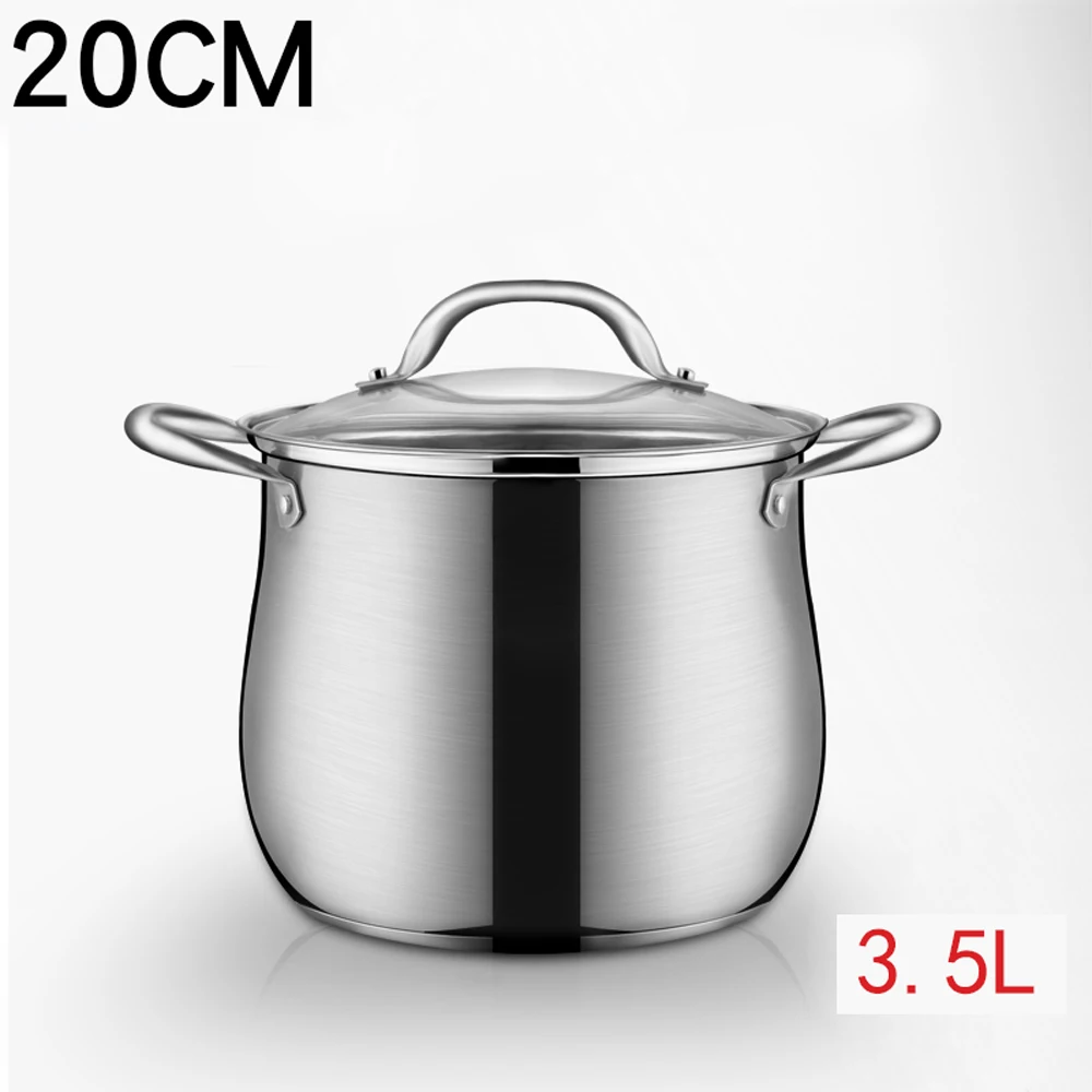 Стоковые горшки, суповые горшки, пароварка, кухонная посуда, 304 нержавеющая сталь, кастрюля, кухонная, многофункциональная, без испарений, стоковые горшки, взрывозащищенные - Цвет: 3.5 L