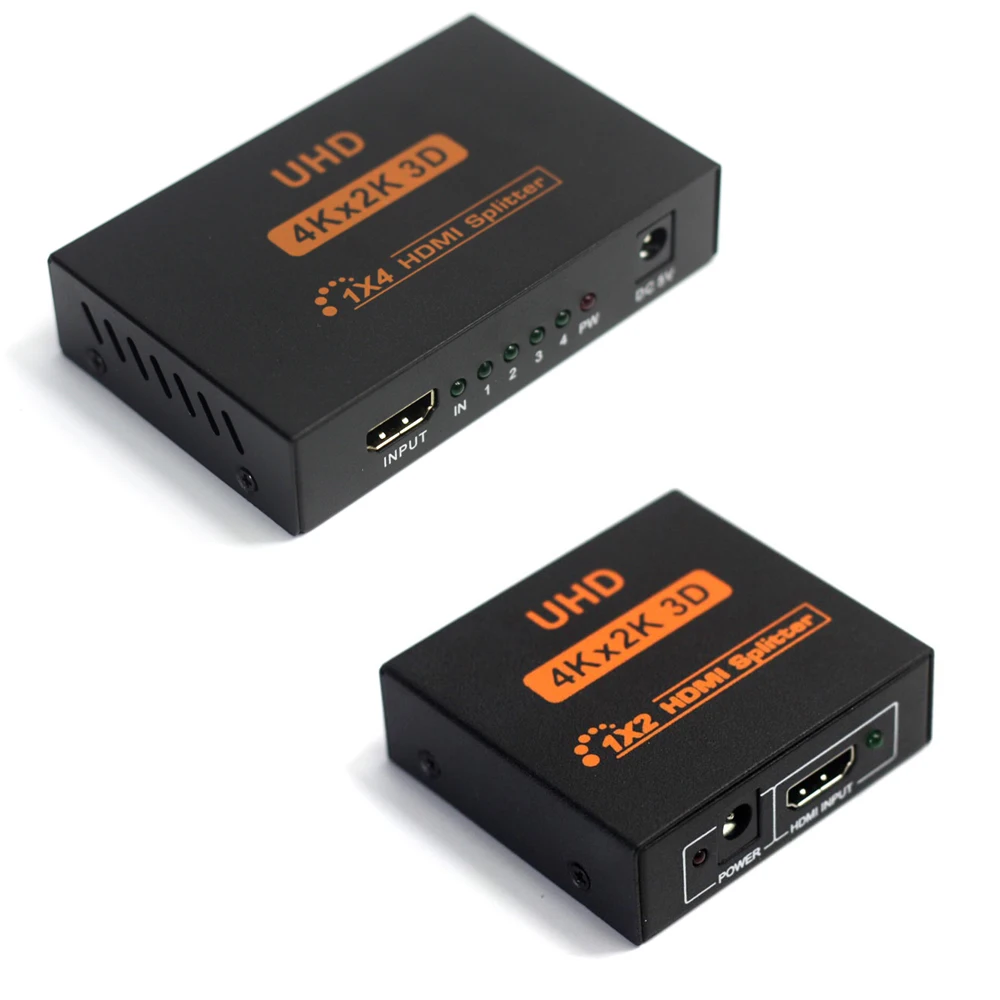 AIXXCO 4 K HDMI Splitter видео Full HD 1080 p коммутатор 1X2 1X4 двойной Дисплей для HDTV DVD PS3 Xbox|Кабели