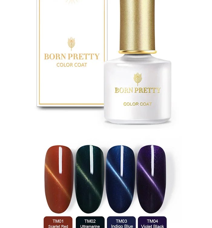 BORN PRETTY 3D Гель-лак для ногтей с эффектом «кошачий глаз» замочить от УФ-лака блеск спокойное магнитное искусство ногтей Гель-лак для маникюра