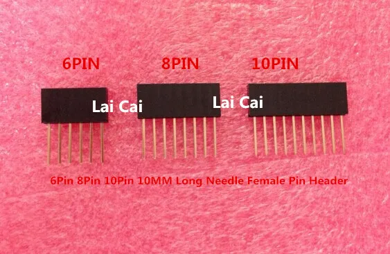 FREE SHIPPING 60PCS 2.54MM 6Pin 8Pin 10Pin 10MM Long Needle Female Pin Header Strip Stackable | Обустройство дома