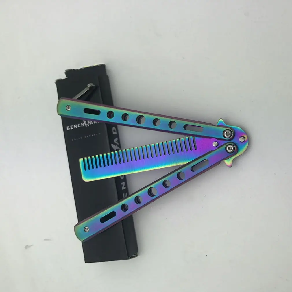 Нож с бабочками тренировочный нож инструмент бабочкой C27 цвет титана|Уличные