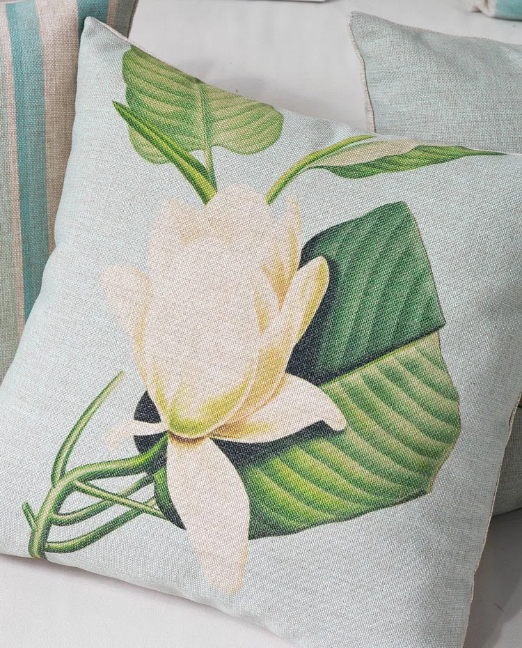 Сельская Орхидея синие цветы домашний декор подушка фламинго льняная хлопковая