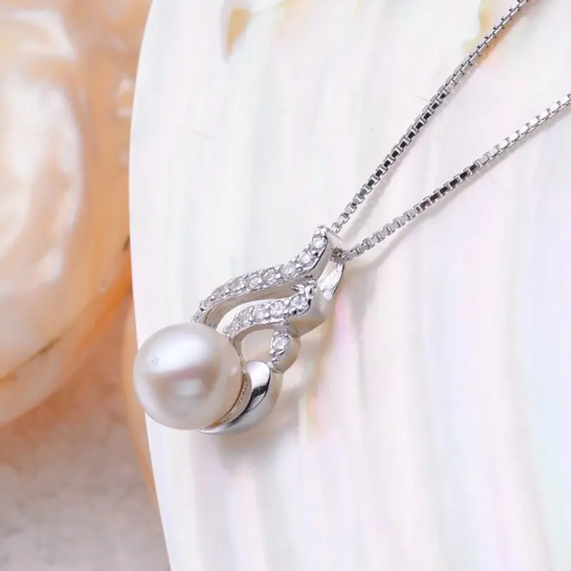 S925 Sterling Silver Pearl Pendant Empty Support Micro-inlaid Zircon Factory Direct Fashion Ladies | Украшения и аксессуары