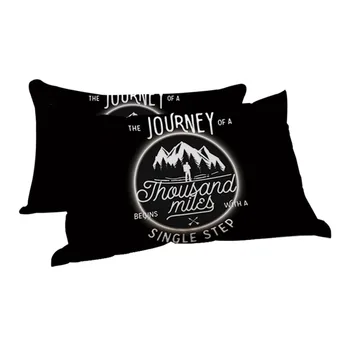 BlessLiving Rock Climber Sleeping Down Alternative Throw Pillow Letters Black and White Body Pillow Extreme Sports Bedding 1pc 5