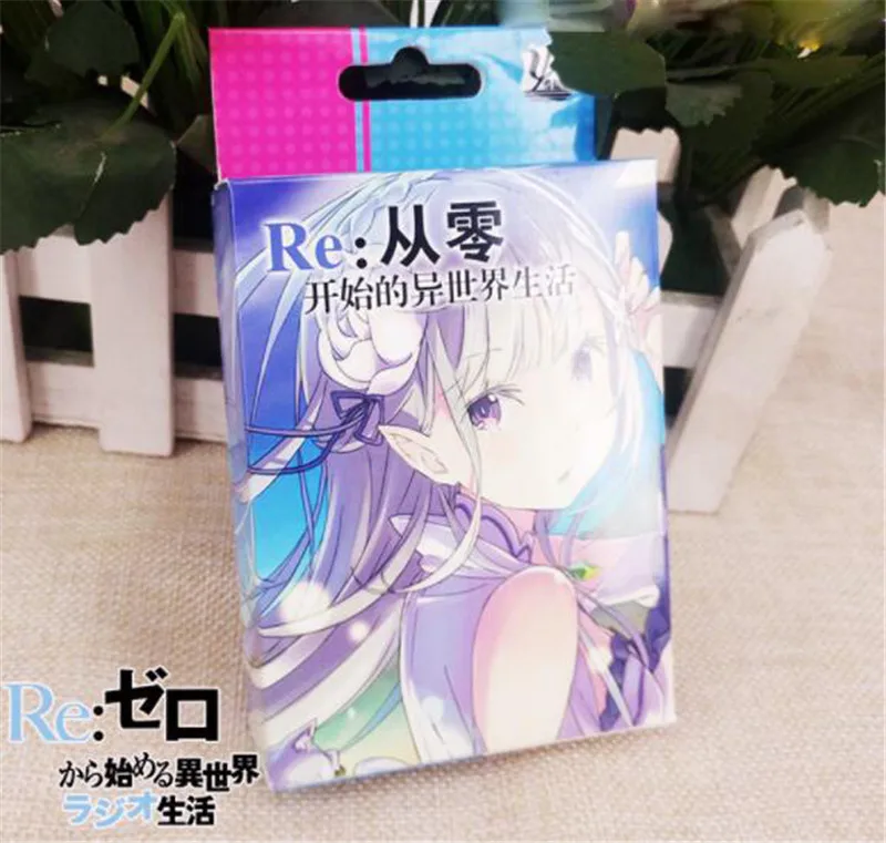 Аниме Re Zero покер карты колода игральных карт покер карты с коробкой коллекция Хэллоуин косплей покер карты Рождественский подарок