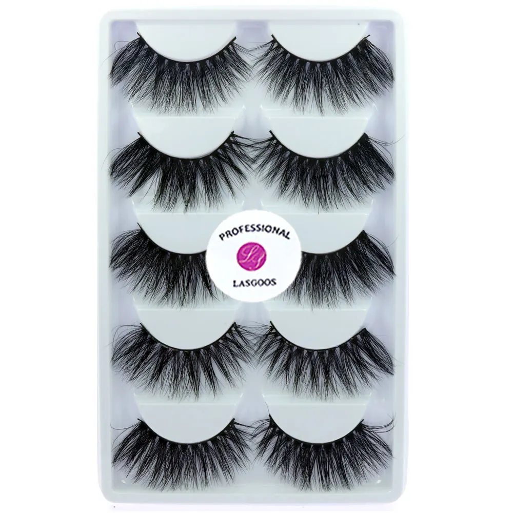 LASGOOS 5 пар/лот ресницы для глаз мягкие длинные Cilios Maquiagem накладные верхние