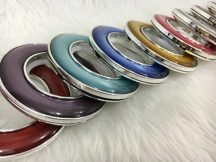 Круглые пластиковые кольца с низким уровнем шума для штор матовые хромированные