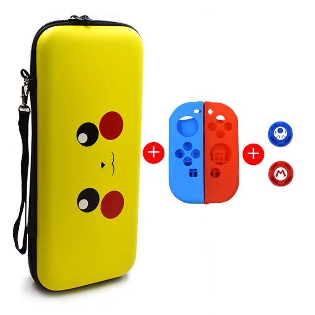 Package 1 5 в 1 nintendo Switch аксессуары Защитная сумка для хранения Joy-con силиконовый кожи 2 аналоговые колпачки для Nitendo nintendo переключатель - Цвет: Package 1