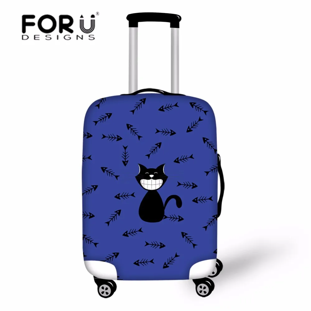 FORUDESIGNS/чехол с черной кошкой, эластичный чехол для багажа, защитный чехол, Эластичный Защитный чехол для тележки, чехол для 18-30 дюймов