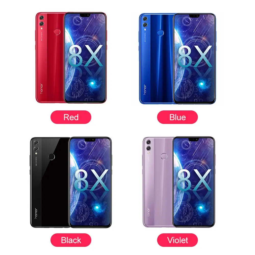 Глобальная версия huawei Honor 8X Android 8 1 6 5 &quot3750 мАч 20MP + 2MP двойной сзади камеры