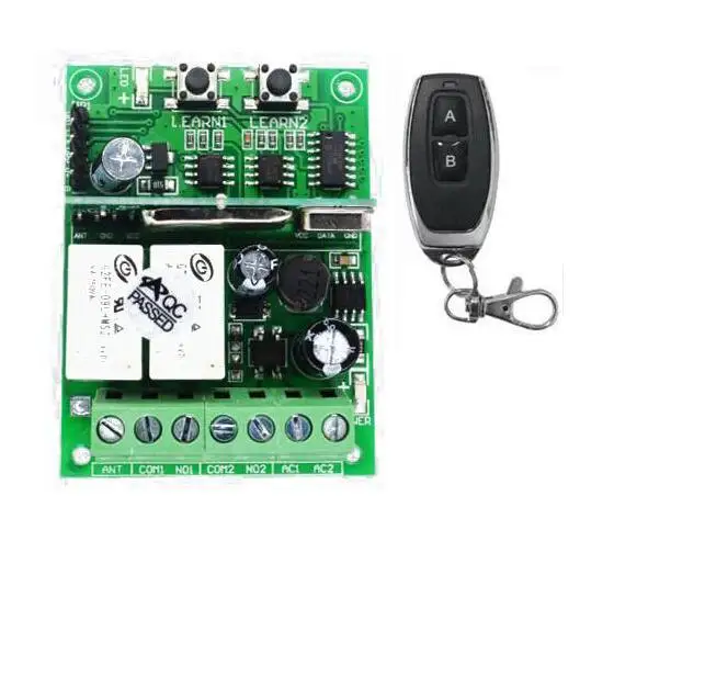 NEW Individual learning code DC9V 12V 24V 10A 2CH Wireless Remote Control Switch Relay Output Radio Receiver Module+Transmitter |