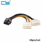 Кабель преобразователя питания Molex на 8-контактный PCI Express, видеокарта 6 дюймов, 2 шт., кабель-преобразователь питания Molex на Pcie 8-контактный, Pci-e ATX, 10 шт.