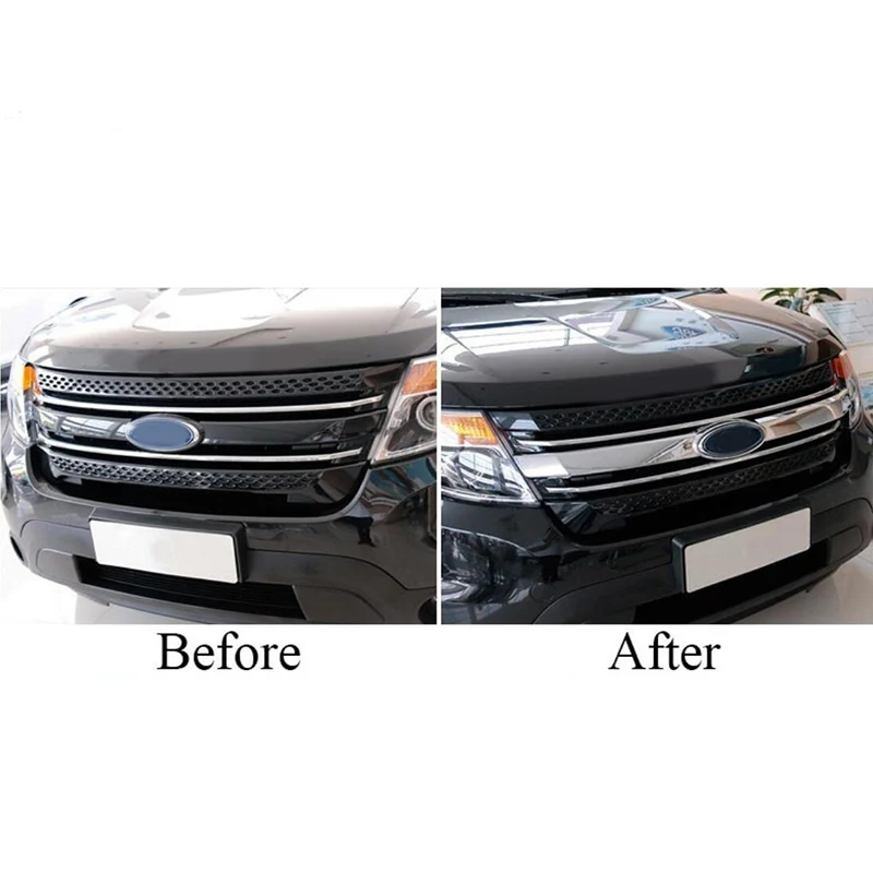 Подходит для Ford Explorer ABS Хром Передняя решетка крышки отделки автомобилей 2011 2012 2013
