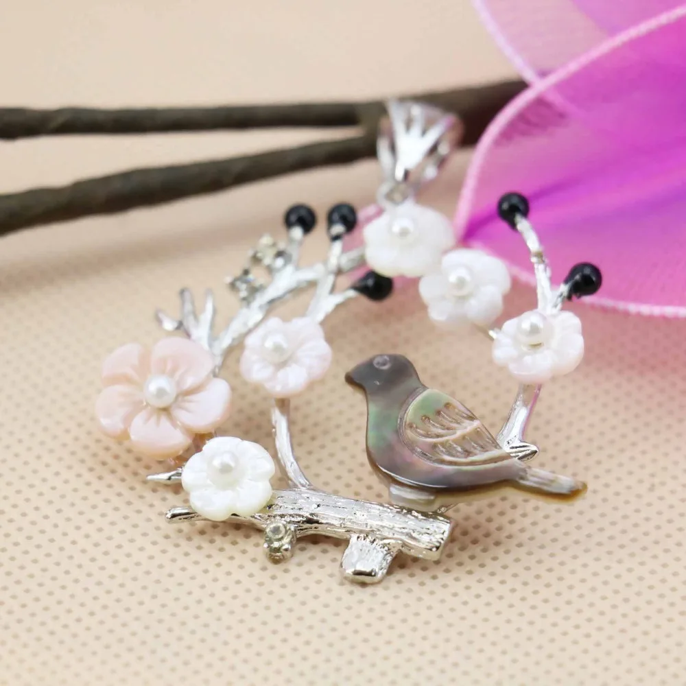 L049 Лидер продаж! Модные абалонские ракушки подвеска сорока цветов и птиц