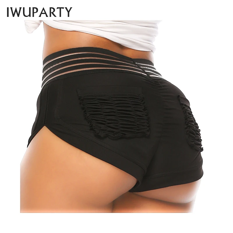 Шорты IWUPARTY с цветочным принтом для йоги карманами и высокой талией сетчатые