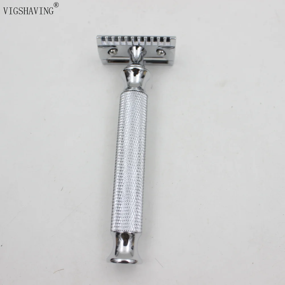VIGSHAVING для мужчин Парикмахерская бритва инструмент Металл хром двойной край безопасности бритвы