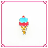 hot selling 50pcslot ice cream floating charms living glass memory floating lockets charms diy jewelry