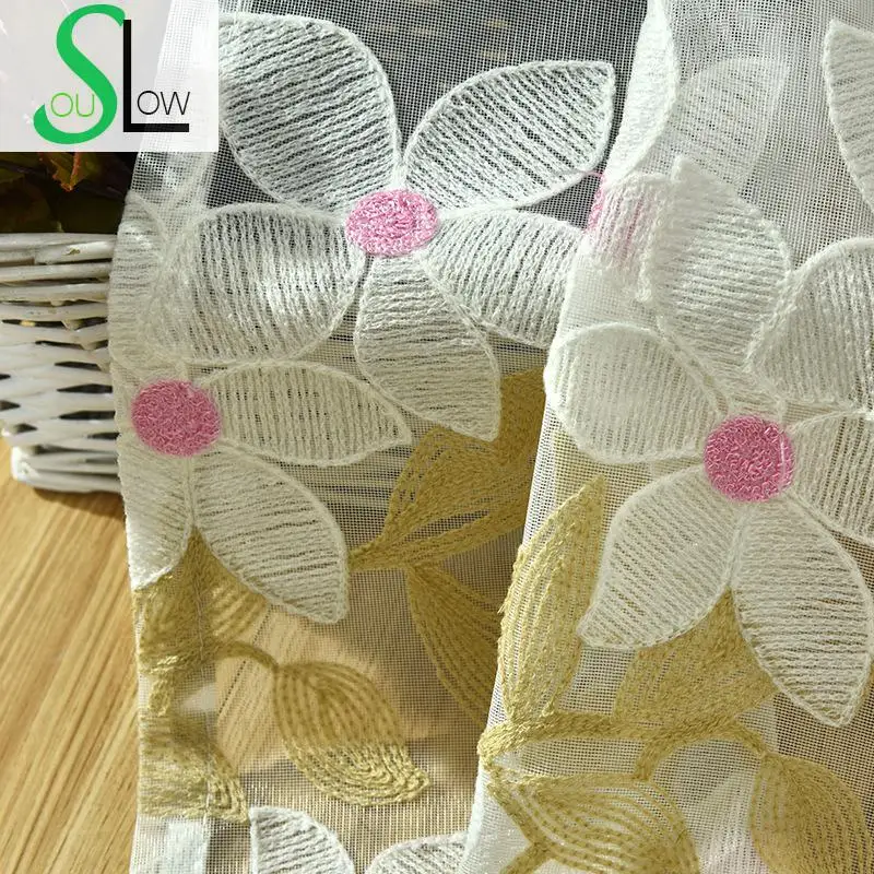 Медленная душа полотенце занавеска персиковый цветочный пасторальный вышитые
