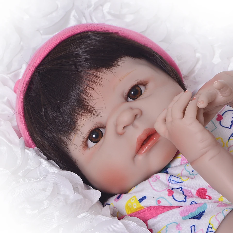 Lovely Style 23' 57 cm Reborn Baby Girl Full Silicone Body Dolls Realistic Kids Playmates Toys Birthday Gifts | Игрушки и хобби