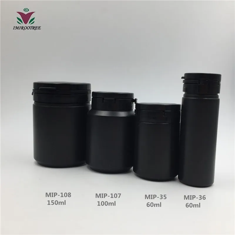 12 шт 60 мл 100 мл 150 мл HDPE черная крышка sules Медицинские бутылки с отрывной крышкой