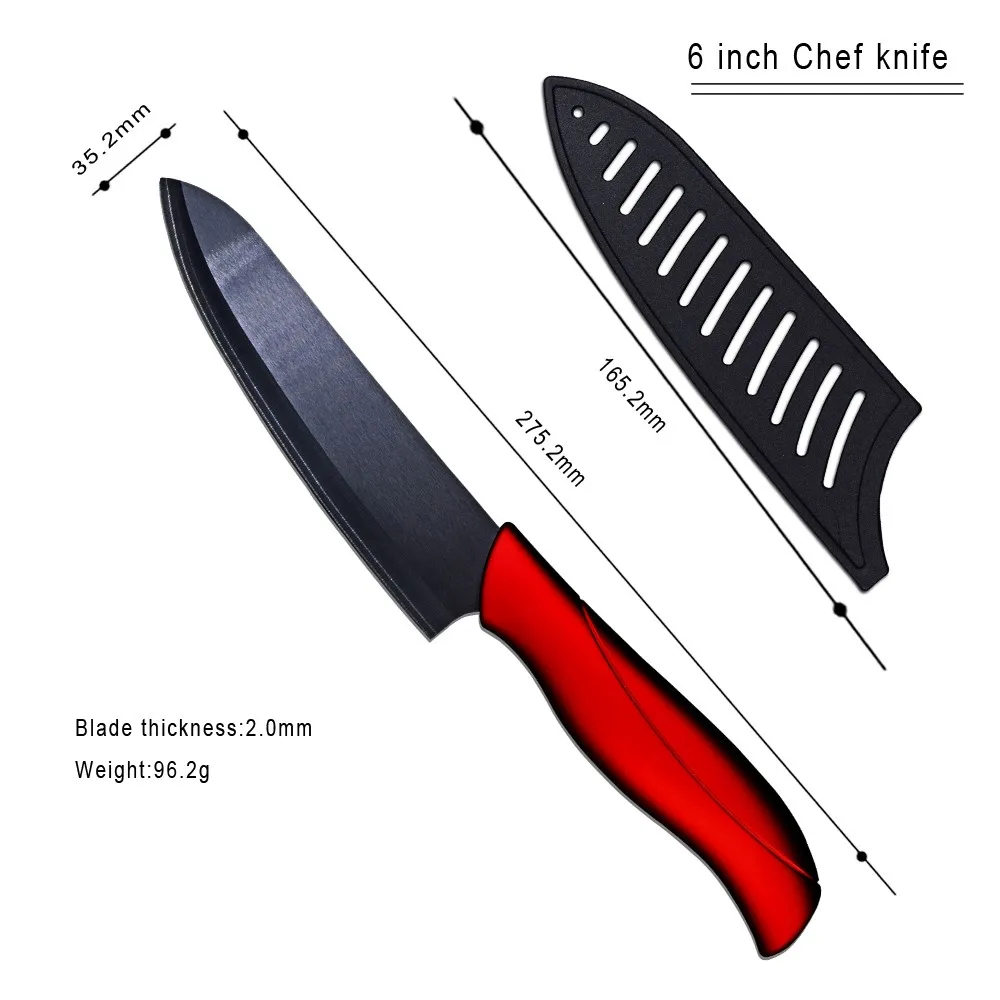 Красный керамический нож 6 дюймов шеф повара XYJ абсолютно высококачественный