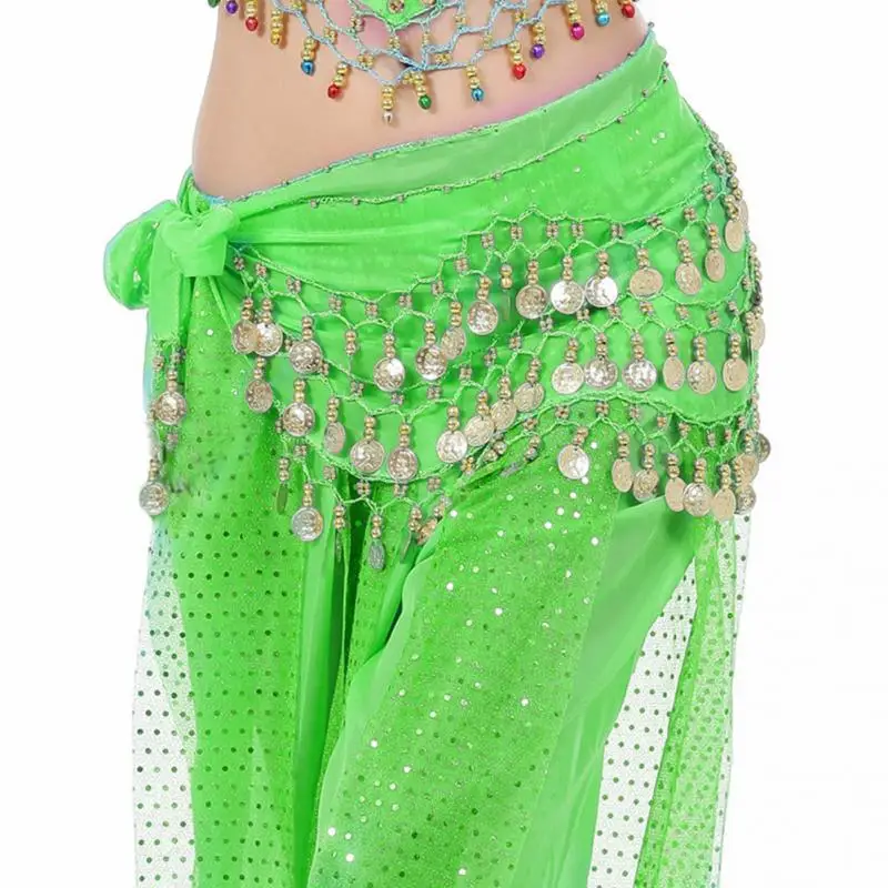 Женский сексуальный 3 ряда танца живота хип шарф пояс с запахом юбка костюм