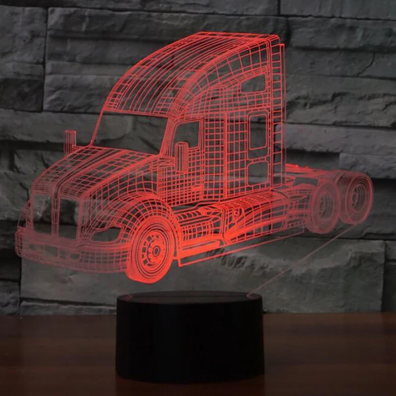 Грузовик Автобус смеситель контейнер грузовик пожарный 3D светодиодные ночные