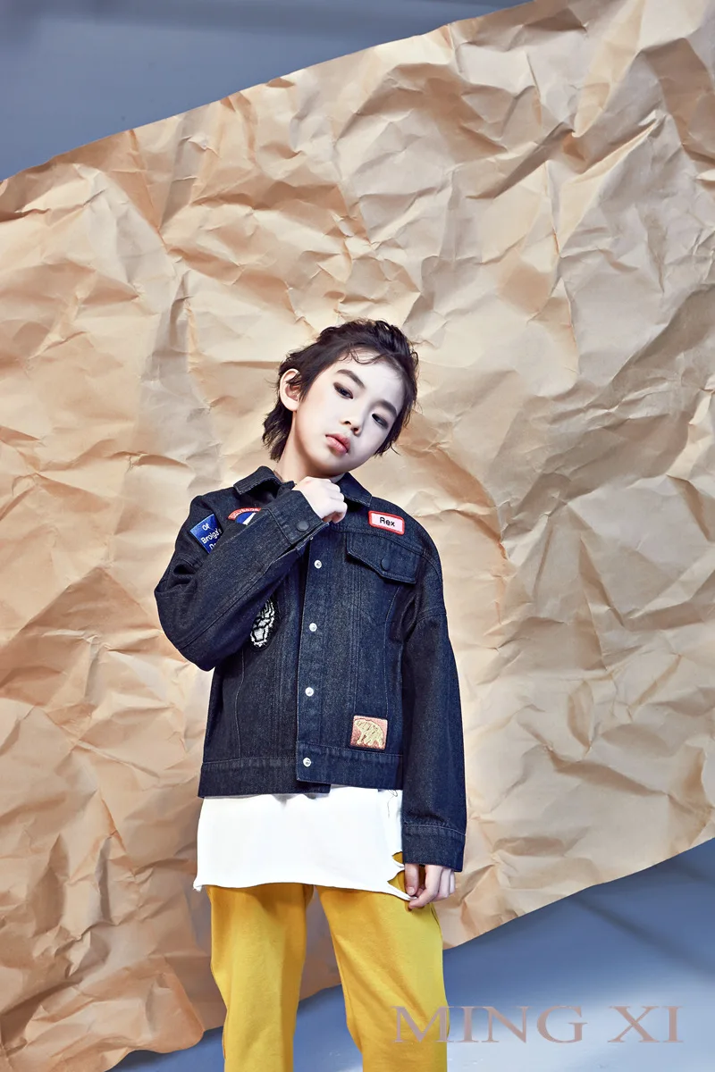 2018 детская одежда новая весенняя куртка для мальчиков джинсовая с вышивкой