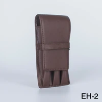high quality luxury brown lichee pattern case holder for 3 pen