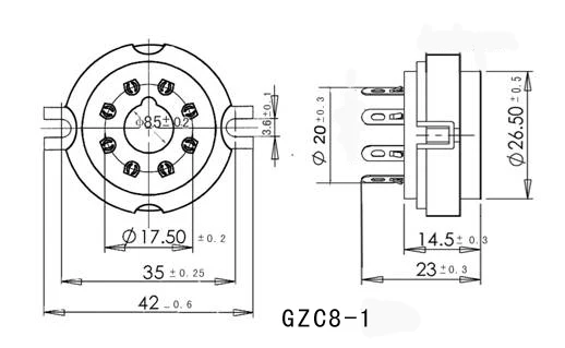 Керамические 8 PIN Для EL34 KT88 274B 6550A AMP трубчатые розетки|pin 8|pin pinpin tube |