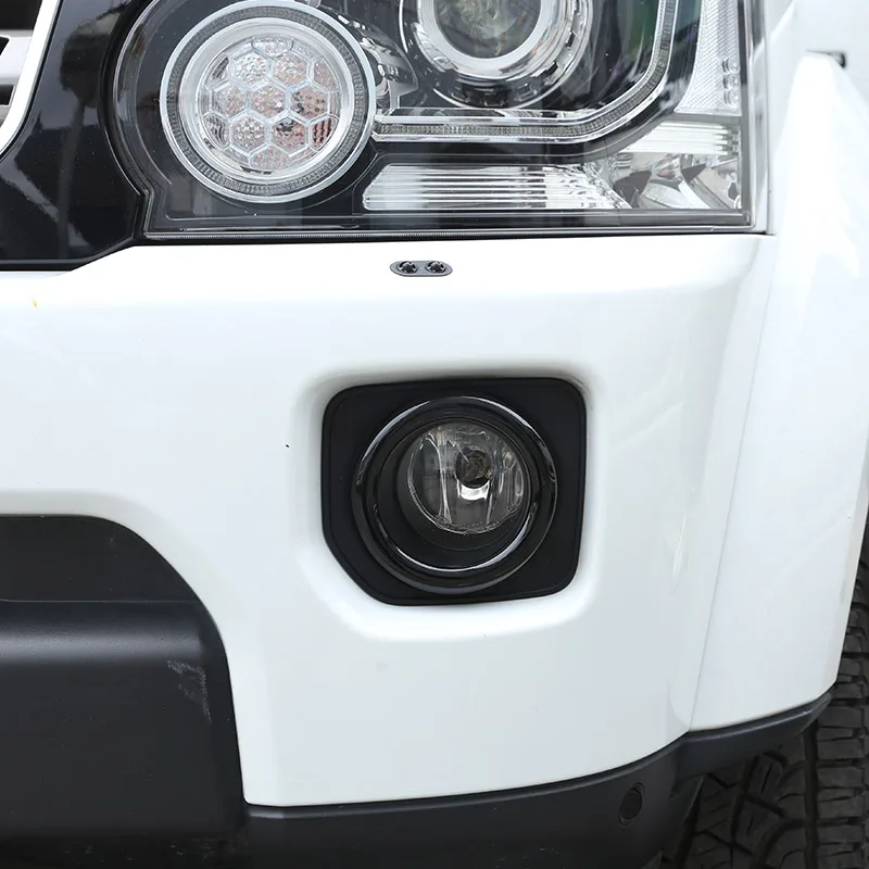 Piano Black Car спереди Противотуманные фары лампа рама Крышка Накладка для Land Rover Discovery 4- автомобильные аксессуары 2 шт