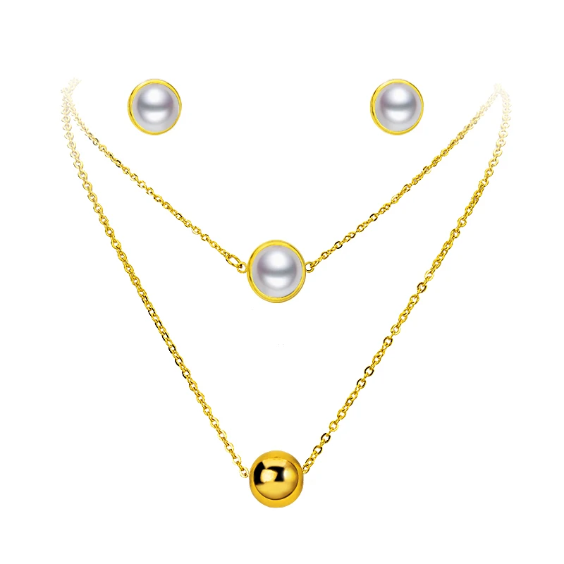 Комплект из колье и серёг нержавеющей стали|set jewelry|set jewelry for womenfashion jewellery sets |
