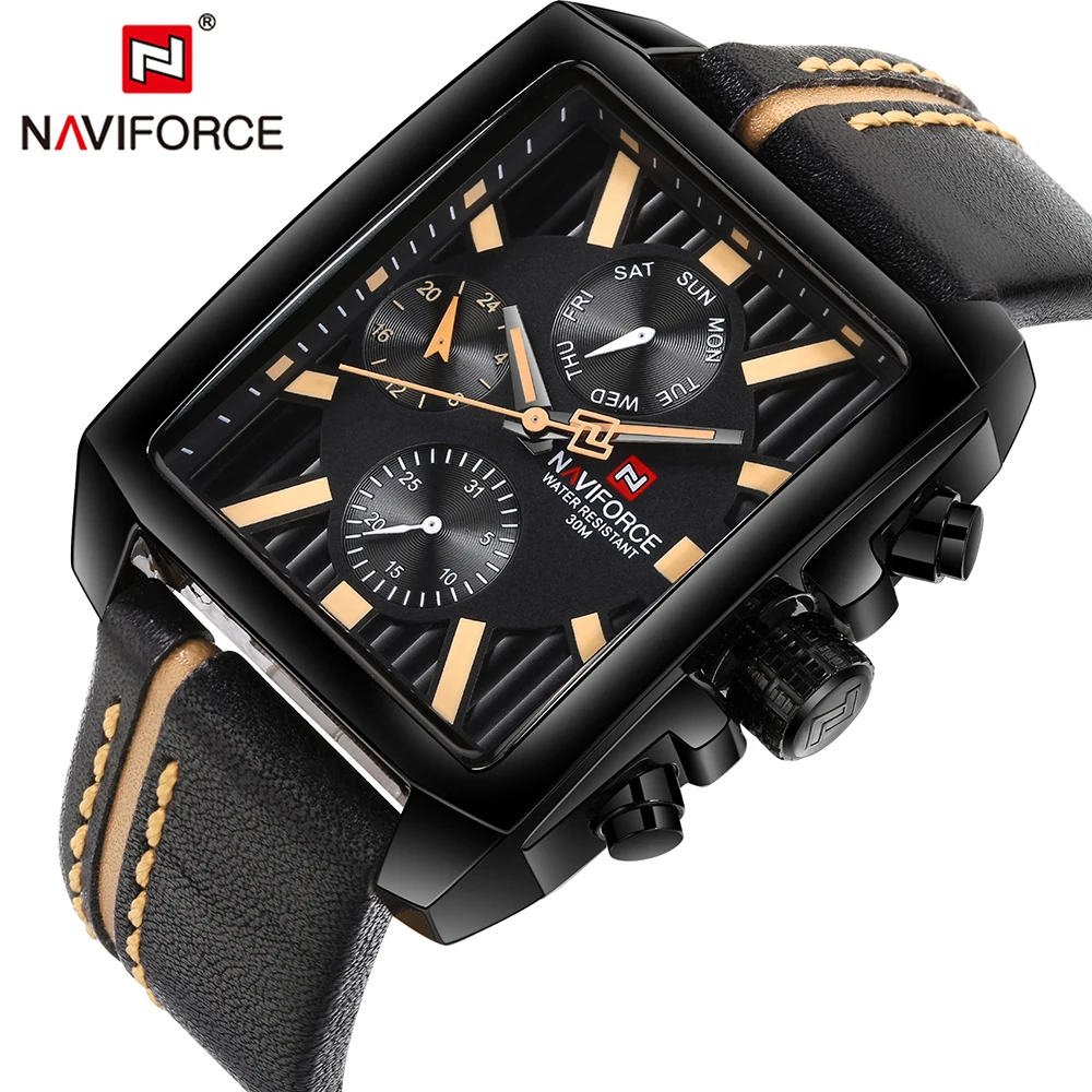 NAVIFORCE мужские часы Топ бренд роскошные спортивные военные водонепроницаемые