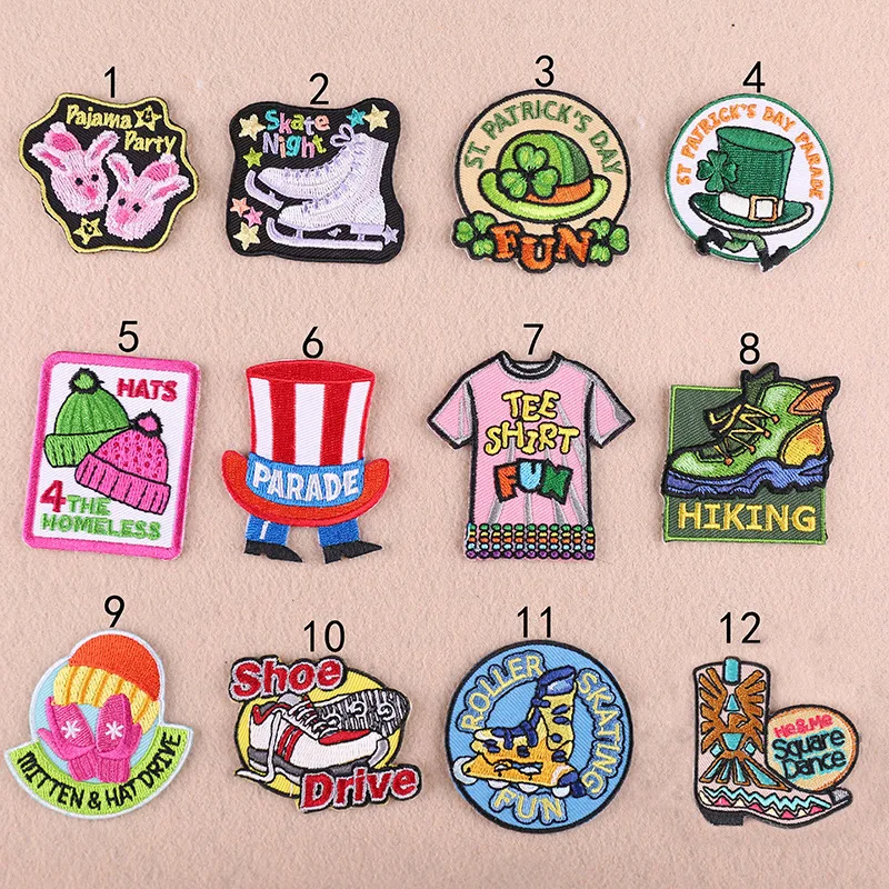 Новинка крутые железные нашивки разных видов для одежды и шляп полосатая вышитая