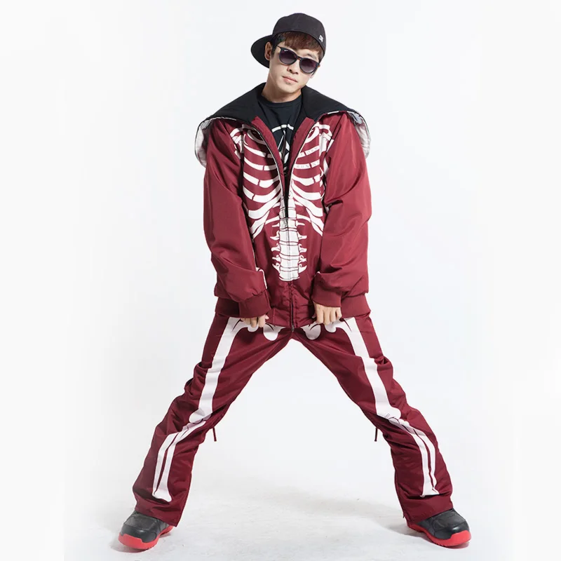 Мужской лыжный костюм теплая зимняя водонепроницаемая куртка с хлопковой