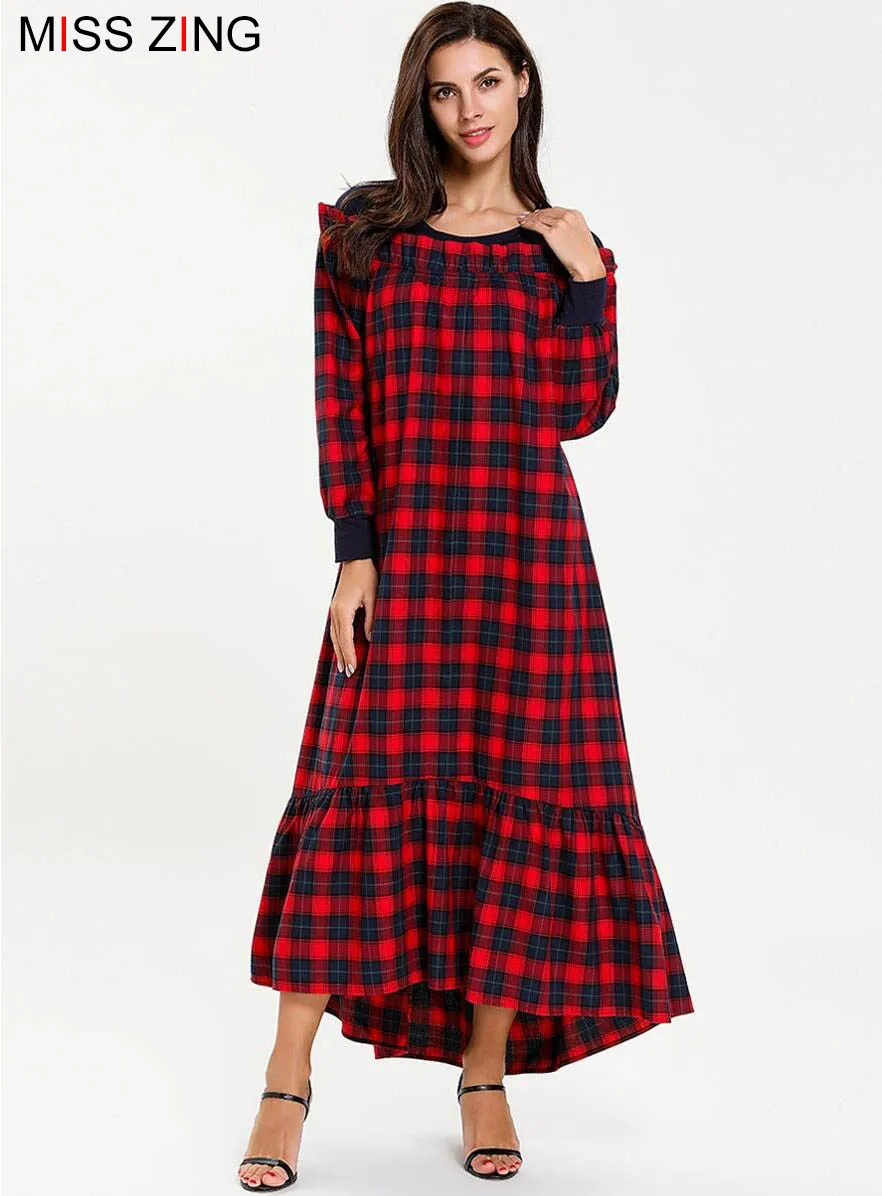

Women Patch Dress Long Sleeve Skirt Lotus Neck Style Muslim Abaya Kimono Long Gowns Ramadan Middle East Islamic Prayer Clothing