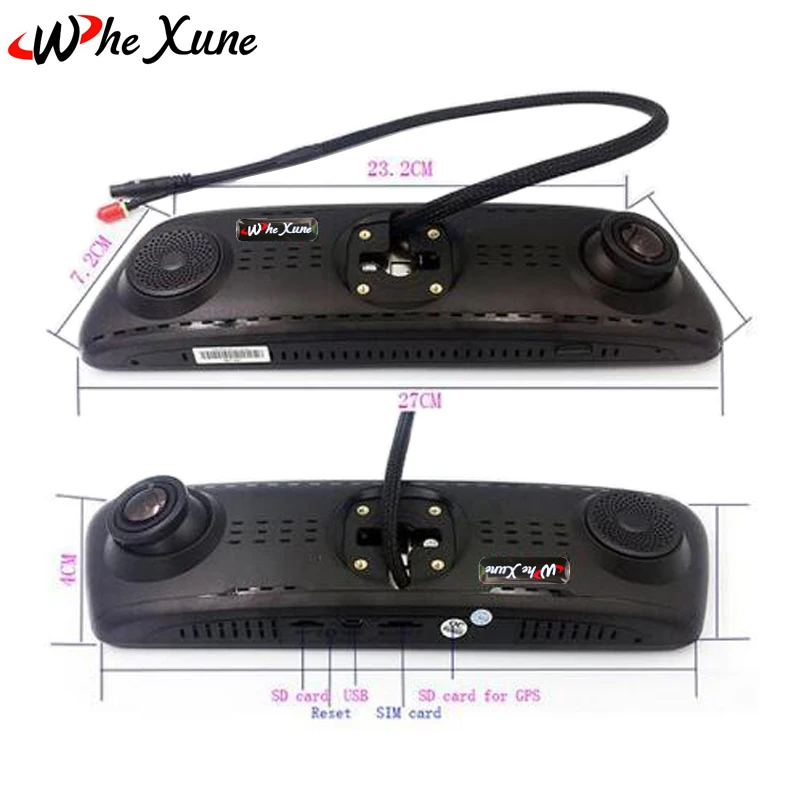 WHEXUNE 2018 Новый 4G специальное зеркало автомобиля dvr камера 10 &quotПолный сенсорный