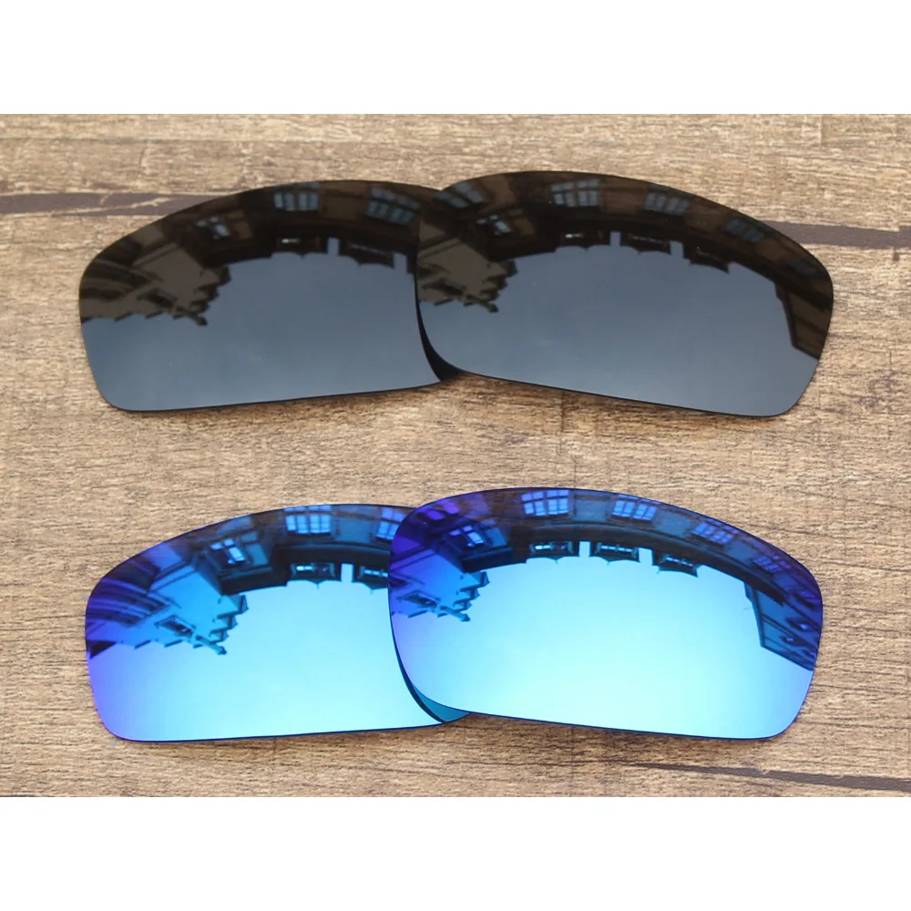 

Vonxyz 2 Pairs Stealth Black & Ice Mirror Polarized Replacement Lenses for-Oakley Monster Pup Frame