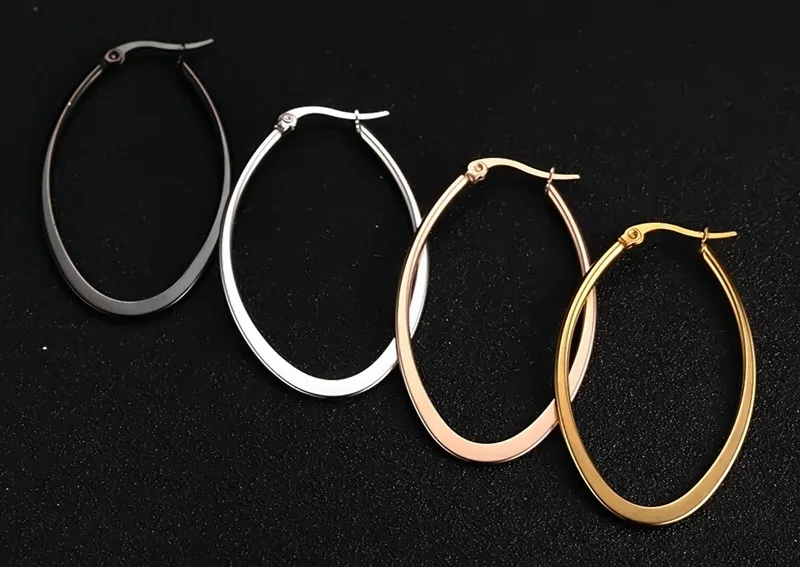 Vnox Мода Большой Серьги-кольца Для женщин женский Bijoux 316L Нержавеющая сталь уха ювелирных изделий Рождественский подарок не аллергия