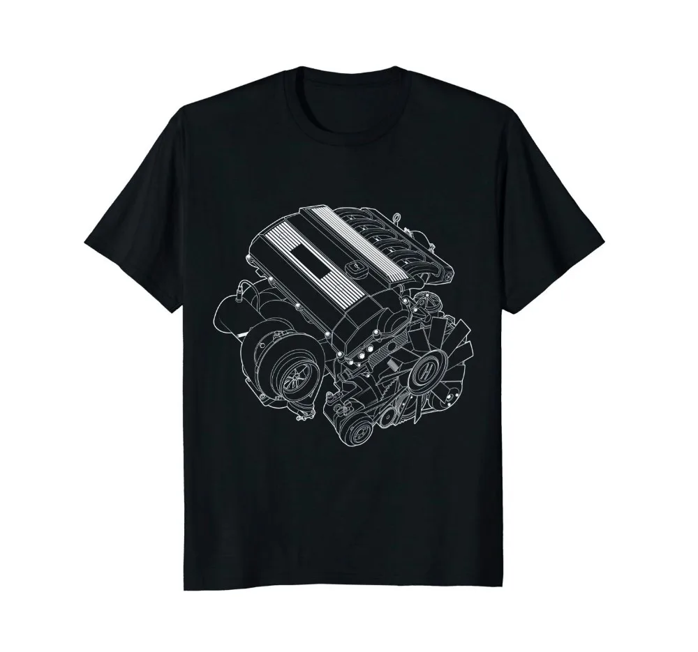 

Modern Turbo Race Header 6 Engine Newest 2019 Men'S Fashion Hipster Tees Summer Funny Cotton Tee Shirts