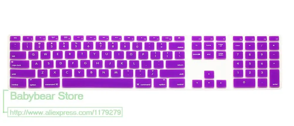 purple Клавиатура крышка для Apple iMac G6 21,5 27 дюймов настольные клавиатуры защитная крышка клавиатуры протектор - Цвет: purple