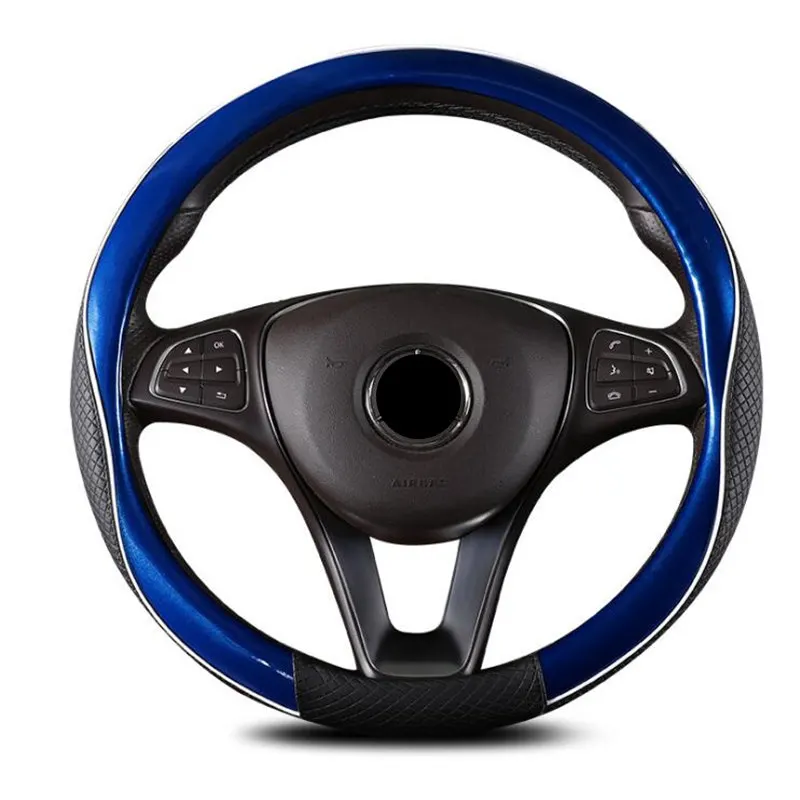 Кожаный чехол на руль DONYUMMYJO Micro Fiber универсальный защитный 38 см с ручкой для BMW Ford
