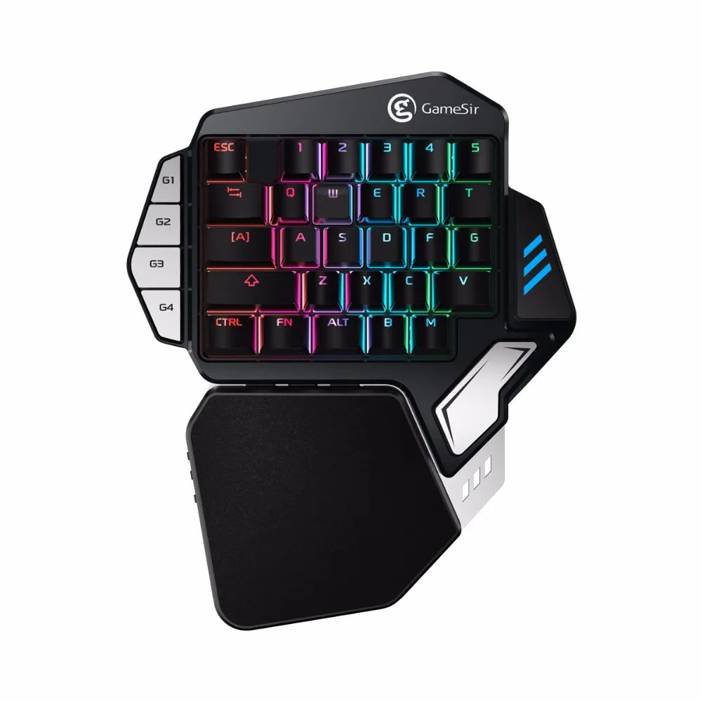 Игровая клавиатура GameSir Z1, клавиатура с одной рукой Cherry MX red/Механическая синяя ось/BattleDock, игровая мышь опционально