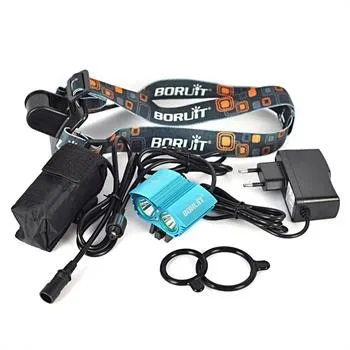 Boruit 2x XML T6 светодиодный 6000Lm Передняя велосипедов света велосипед Глава лампы фар+ Батарея Перезаряжаемые Headtorch многофункциональный свет
