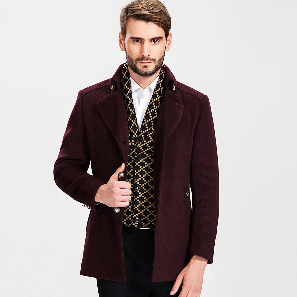 Новое поступление модная мужская зимняя одежда Кашемировое шерстяное пальто и