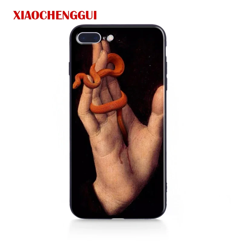 hand snake painting culture art tpu soft silicone phone case cover shell for apple iphone x xs xr xs max cases free global shipping